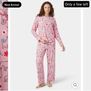 NWT HUE Pink Women's Pajama Set with Winter Dog Print